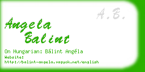 angela balint business card